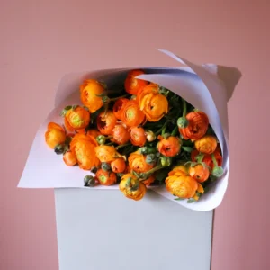 Orange ranunculus flower bouquet.