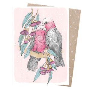 Earth Greetings Card - Galah Snuggles