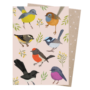 earth greetings card - little birdies